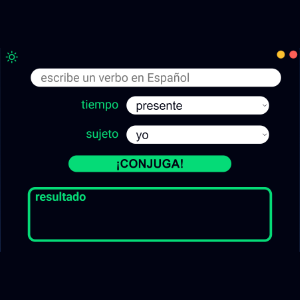 The dark mode of the app
