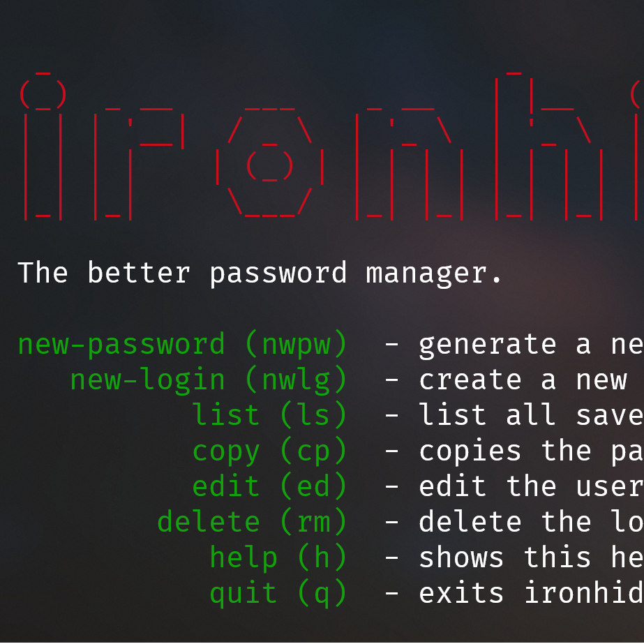 The landing page of the app